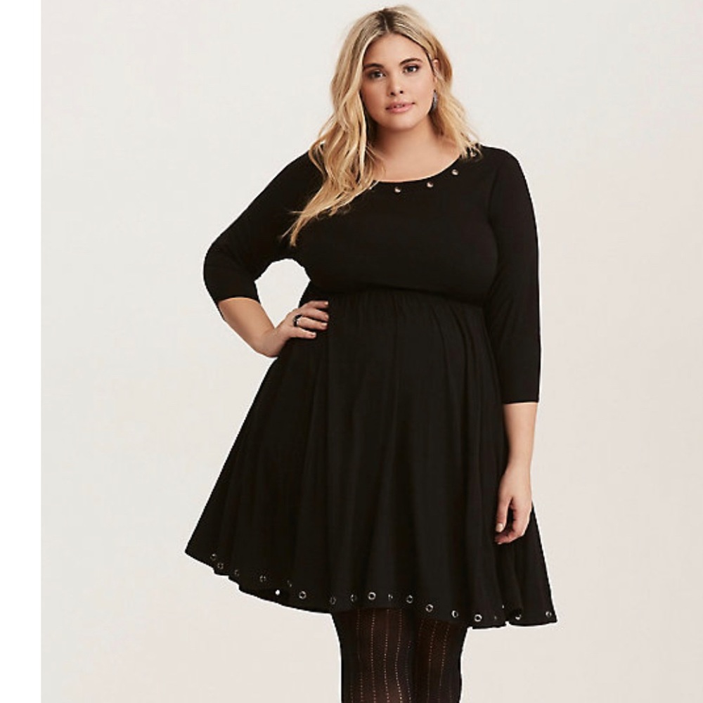 Torrid Black Challis skater dress
